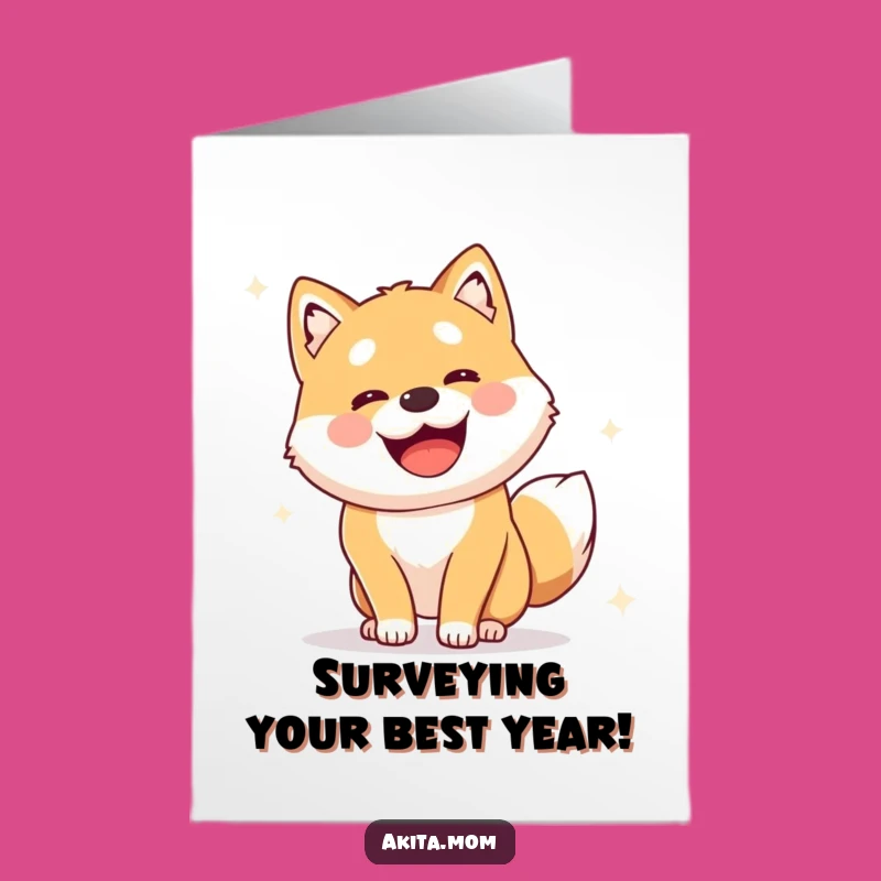 Free Printable Birthday Card: Akita Survey, Funny Downloadable Gift