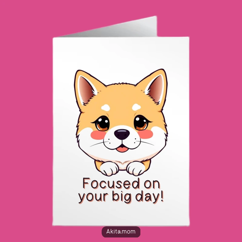 Send bright wishes with this free printable card featuring an attentive Akita! Print at home for a thoughtful birthday greeting.