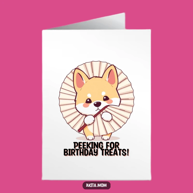 Free Printable Birthday Card: Peek-a-Boo Akita Fan - Fun Surprise Downloadable!