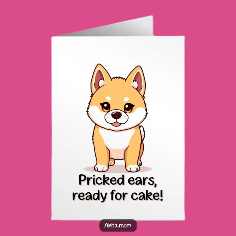 Free Printable Kawaii Akita Birthday Card: Proud Doggo Funny Downloadable Gift