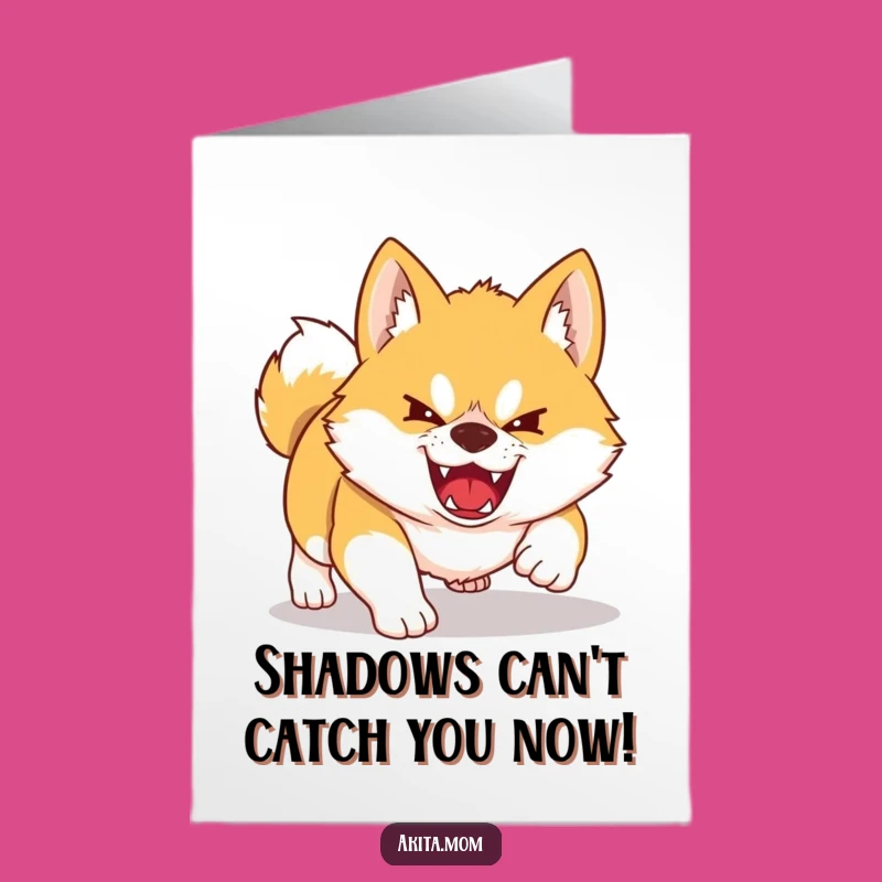 Free Printable Kawaii Akita Congrats Card: Playful Pounce Downloadable Gift