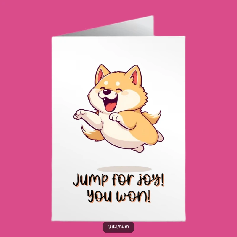 Free Printable Akita Congrats Card: Dynamic Dog, DIY Downloadable Gift