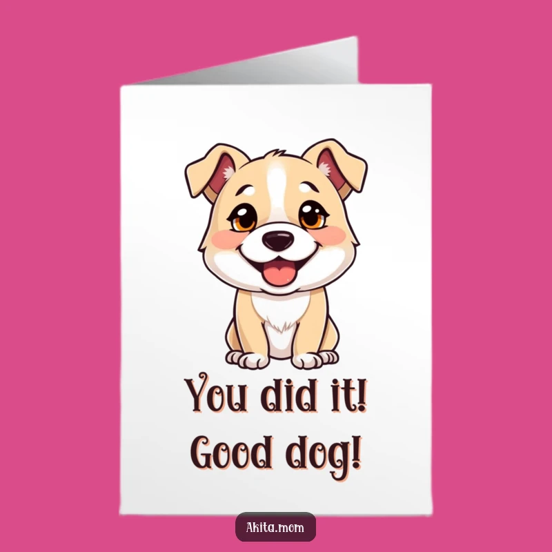 Free Printable Congrats Card: Joyful Dog's Best Wishes, DIY Downloadable Gift