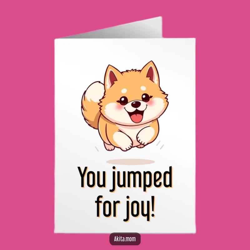 Free Printable Akita Congrats Card: Enthusiastic Bound, Downloadable Success Gift