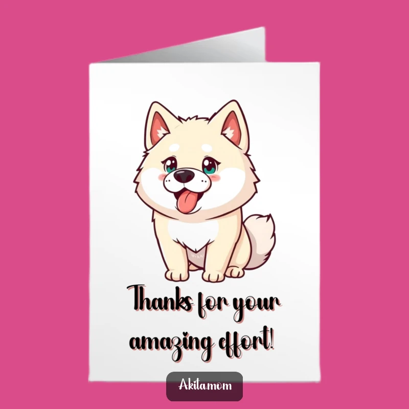 Free Printable Akita Thank You Card: Energetic Dog Gratitude, Downloadable Appreciation Gift