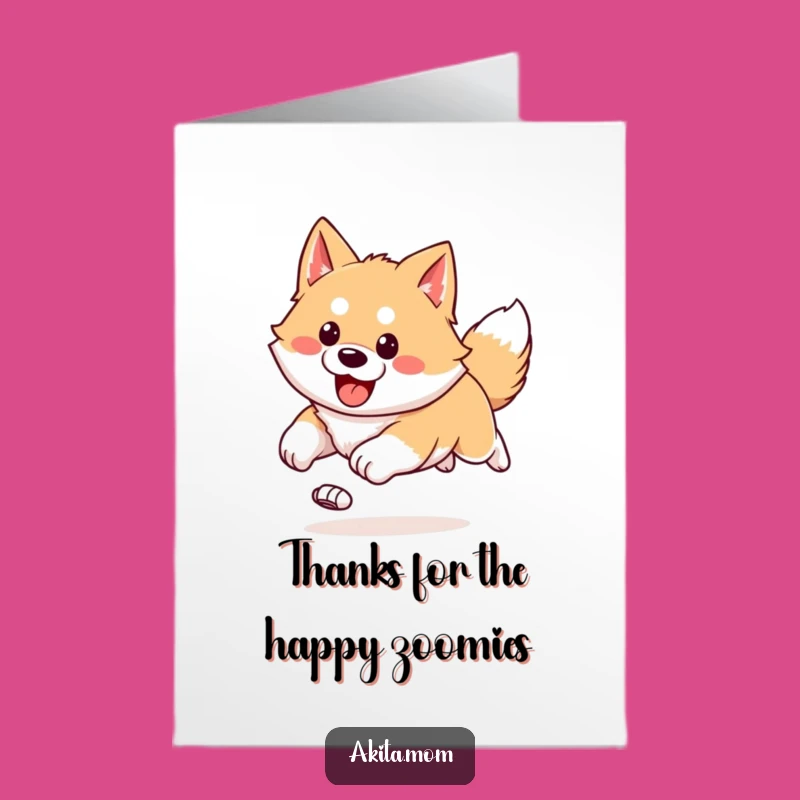 Free Printable Akita Thank You Card: Energetic Thanks, Print at Home