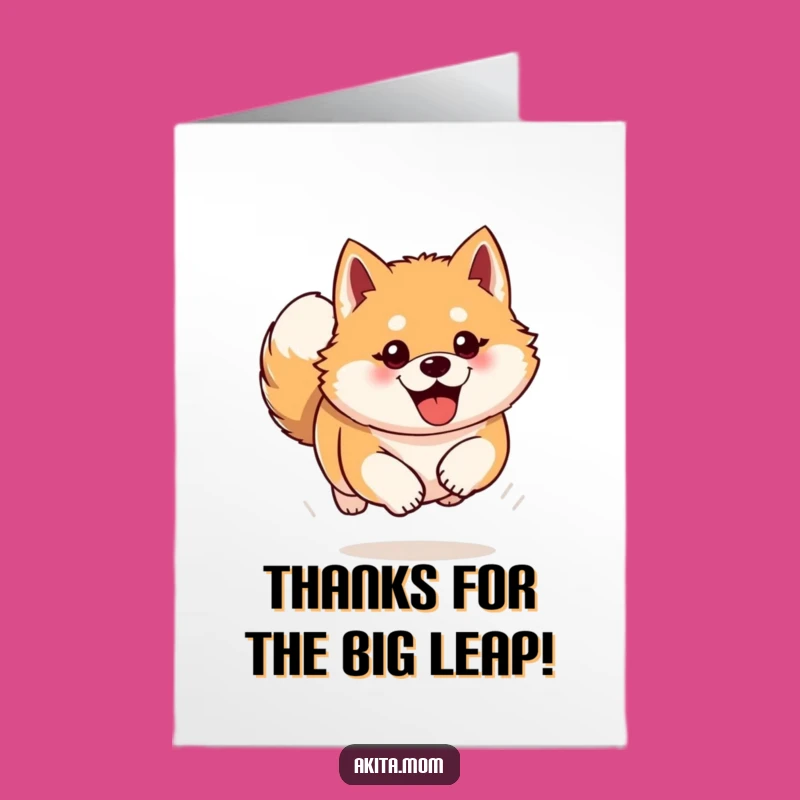 Free Printable Akita Thank You Card: Enthusiastic Bound, Downloadable Gratitude Gift