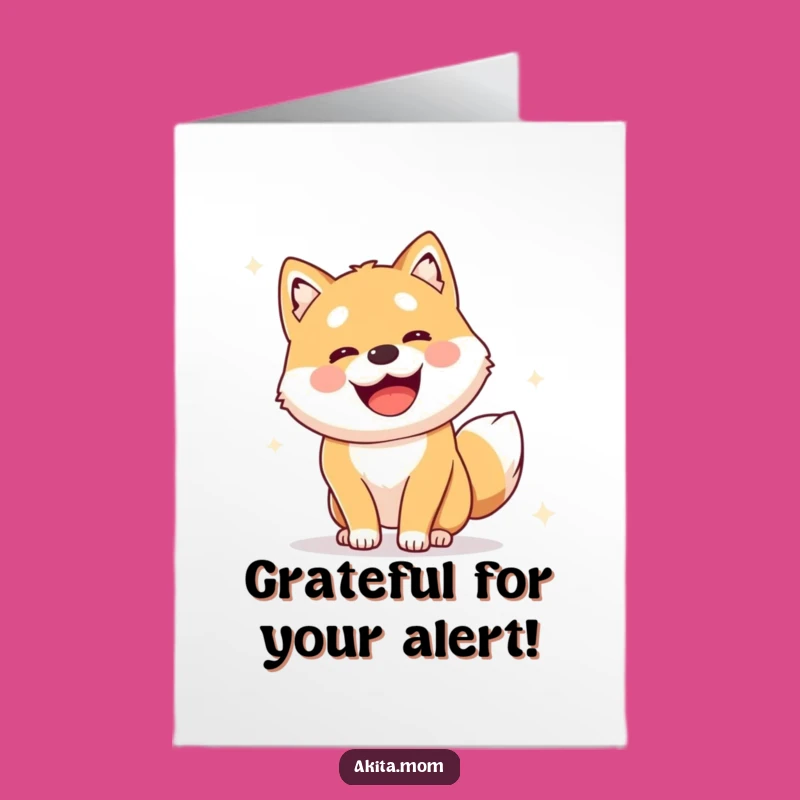 Free Printable Thank You Card: Akita Survey, Funny Downloadable Gift