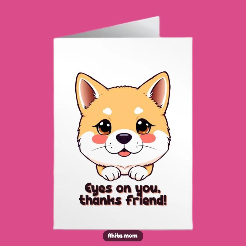 Free Printable Thank You Card: Attentive Akita - Grateful for You!