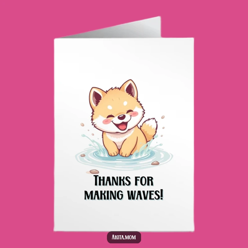 Free Printable Thank You Card: Funny Akita Cub Thanks - Sweet Downloadable Gift