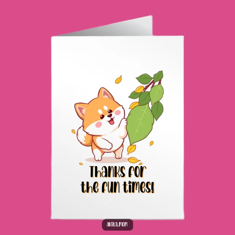 Show your gratitude with this funny Free Printable Thank You Card featuring an energetic Kawaii Akita. Simply Print at Home for heartfelt thanks!