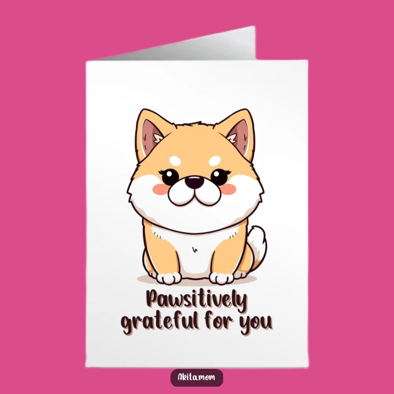 Free Printable Thank You Akita Card: Dignified Doggo Downloadable Gift of Gratitude