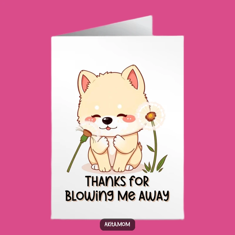 Free Printable Kawaii Akita Thank You Card: Thanks for a Whiff of Joy!