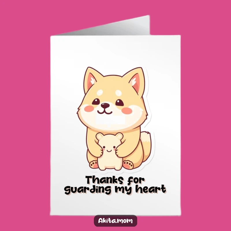 Free Printable Akita Thank You Card: Toy Protector, Print at Home