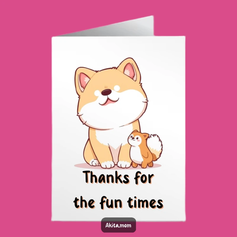 Free Printable Akita Thank You Card: Thoughtful Dog, DIY Downloadable Gift