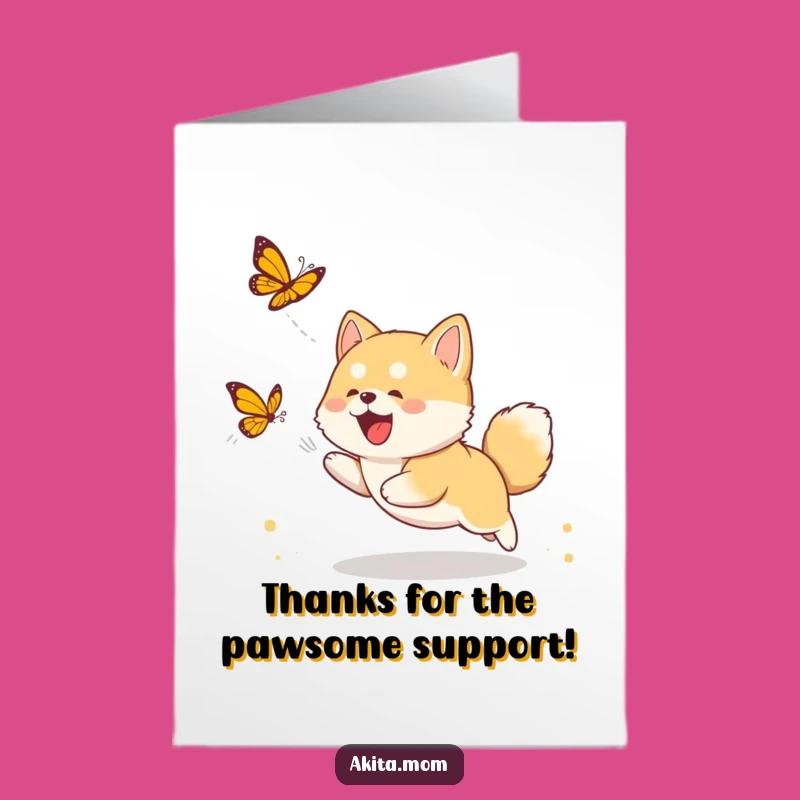 Free Printable Thank You Card: Funny Akita Cub Gratitude - Sweet Downloadable Gift