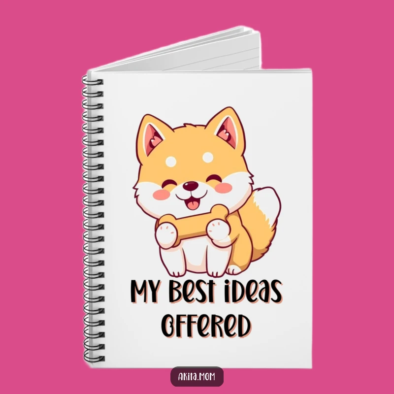 Funny Kawaii Akita Bone Notebook: Journal for Kind Thoughts Gift!
