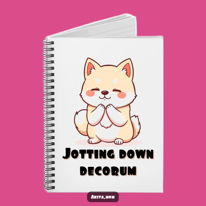 Funny Kawaii Akita Bowing Notebook: Journal for Polite Thoughts Gift!