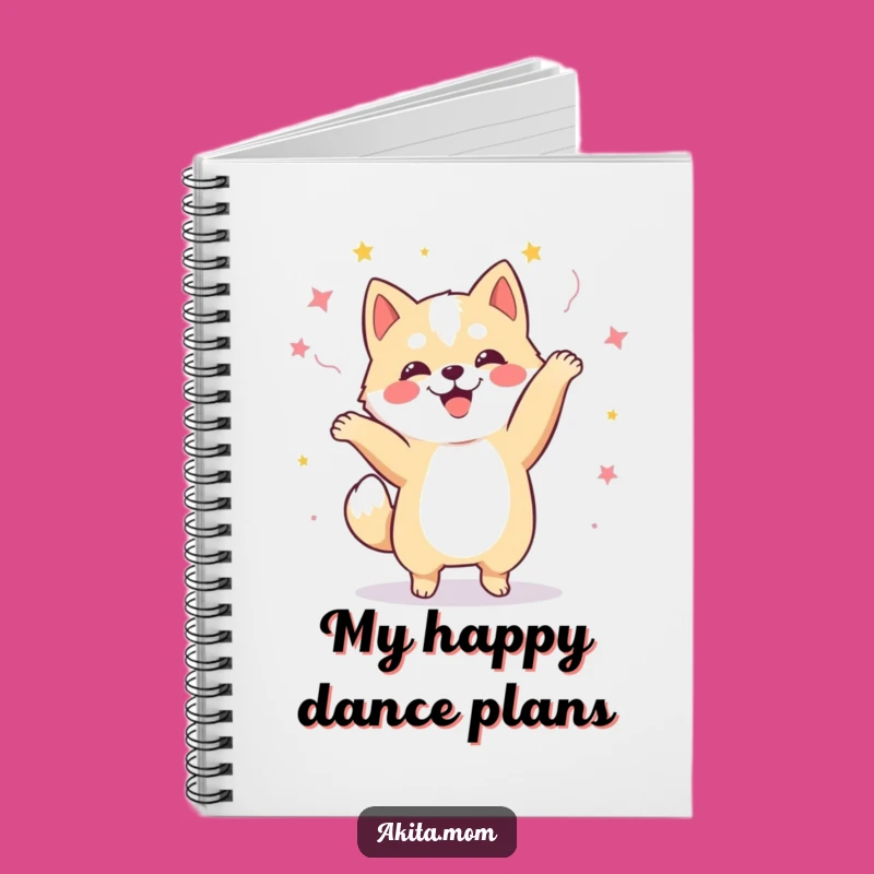 Funny Kawaii Akita Dance Notebook: Jot Down Ideas with This Happy Dog
