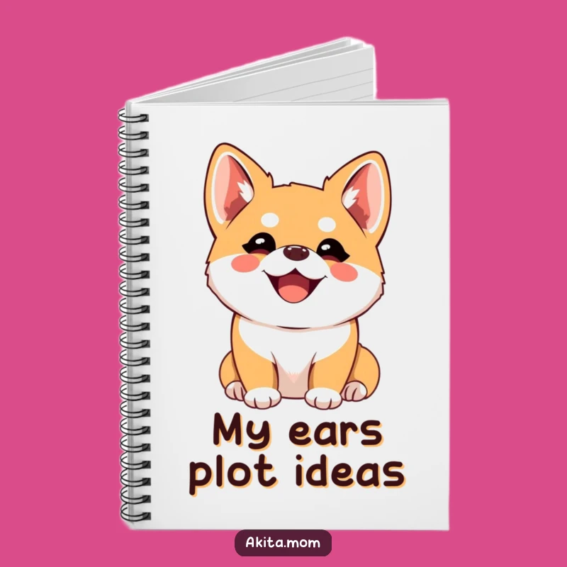 Funny Kawaii Akita Joyful Listener Notebook - Journal Gift