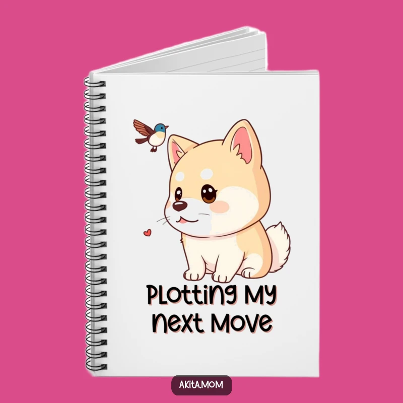 Funny Kawaii Akita Notebook: Focused Dog Gaze Journal, Perfect Gift for Observers