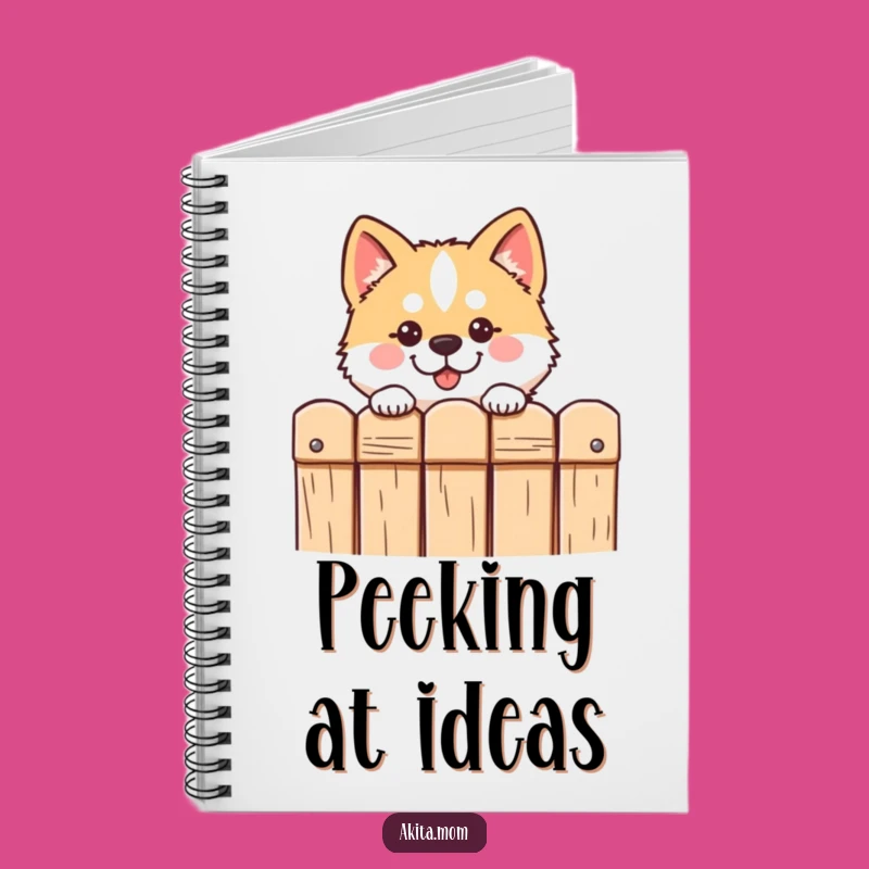Funny Kawaii Akita Peeking Notebook: Cute Journal for Curious Dog Lovers