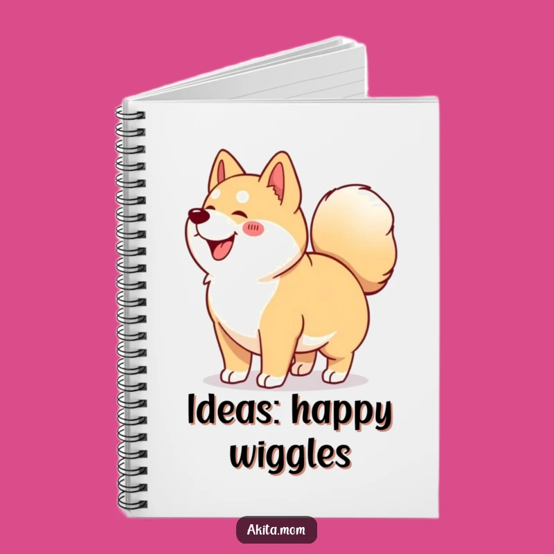 Funny Kawaii Akita Wiggle Notebook: Happy Dog Journal, Playful Akita Note-Taking Gift