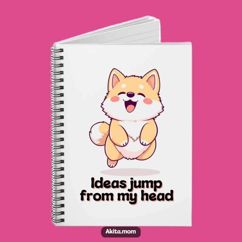 Funny Kawaii Akita Notebook: Happy Barking Dog Journal, Perfect Gift for Writers