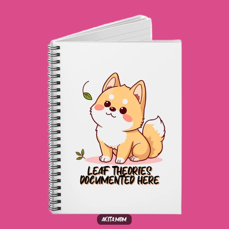 Funny Kawaii Akita Notebook: Curious Leaf Dog Journal, Perfect Humorous Gift