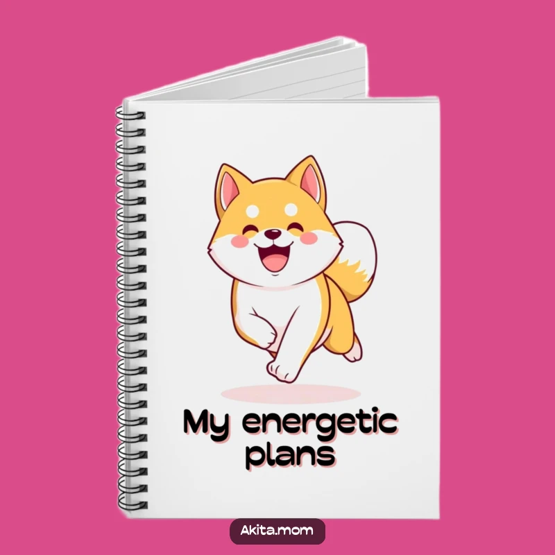 Funny Kawaii Akita Notebook: Energetic Trotter Journal, Perfect Humorous Gift
