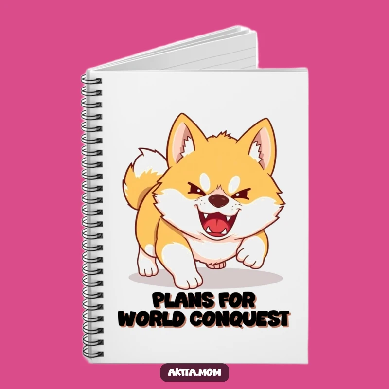 Funny Kawaii Akita Notebook: Playful Pounce Dog for Notes