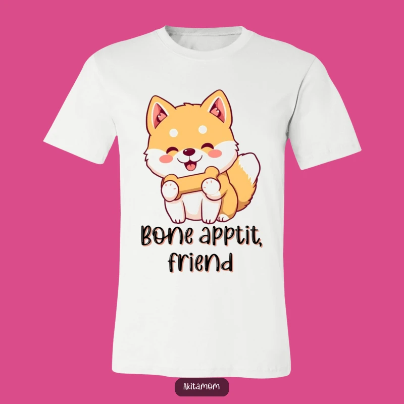 Funny Kawaii Akita Bone Offering T-Shirt: Generous Dog Gift!