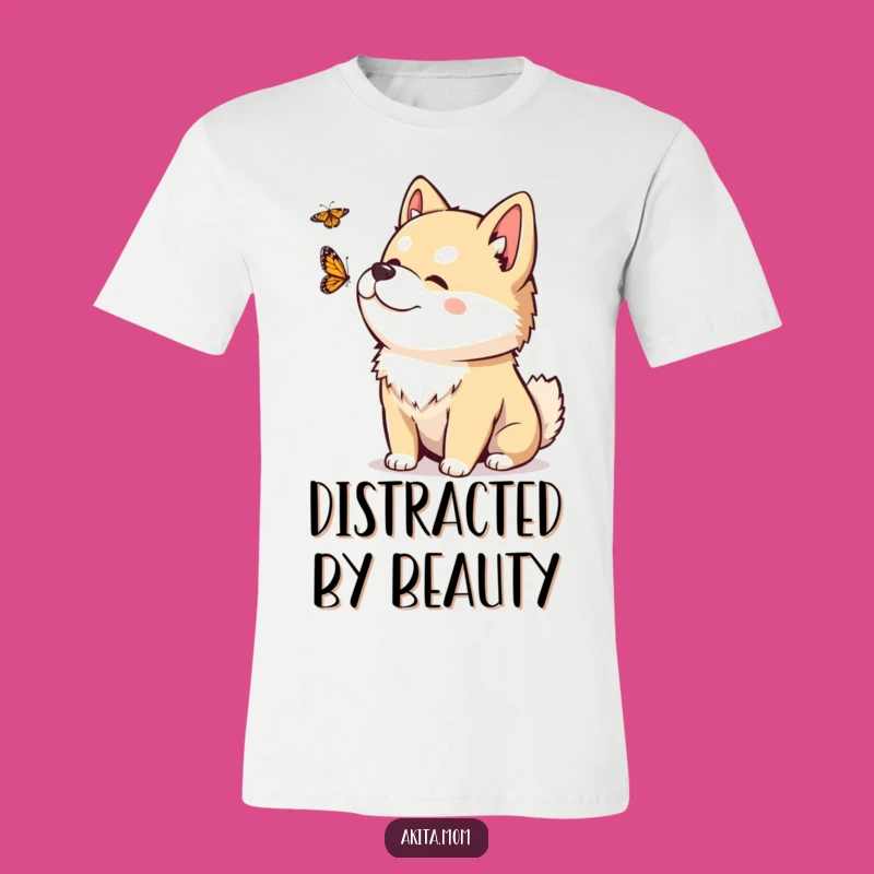 Funny Kawaii Akita Butterfly T-Shirt: Chase Joy, Perfect Funny Gift!