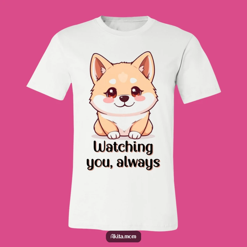 Funny Kawaii Akita Observer T-Shirt: Intelligent Dog Style Gift!
