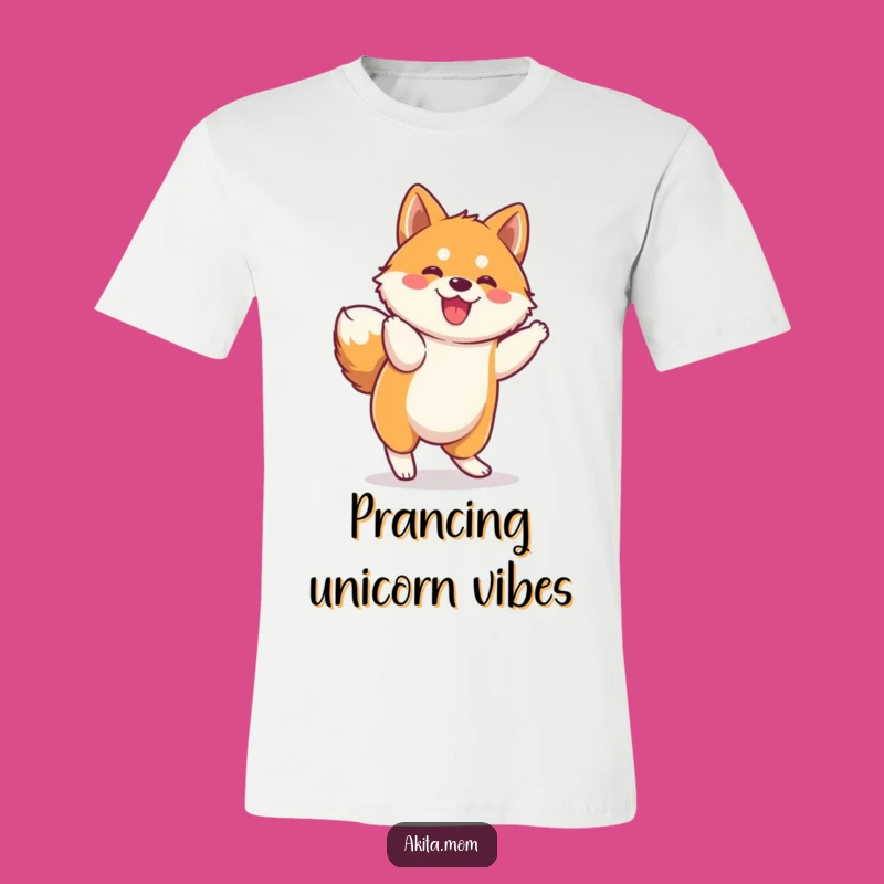 Funny Kawaii Akita Prance T-Shirt: Cute Dog Humor Tee - Perfect Gift