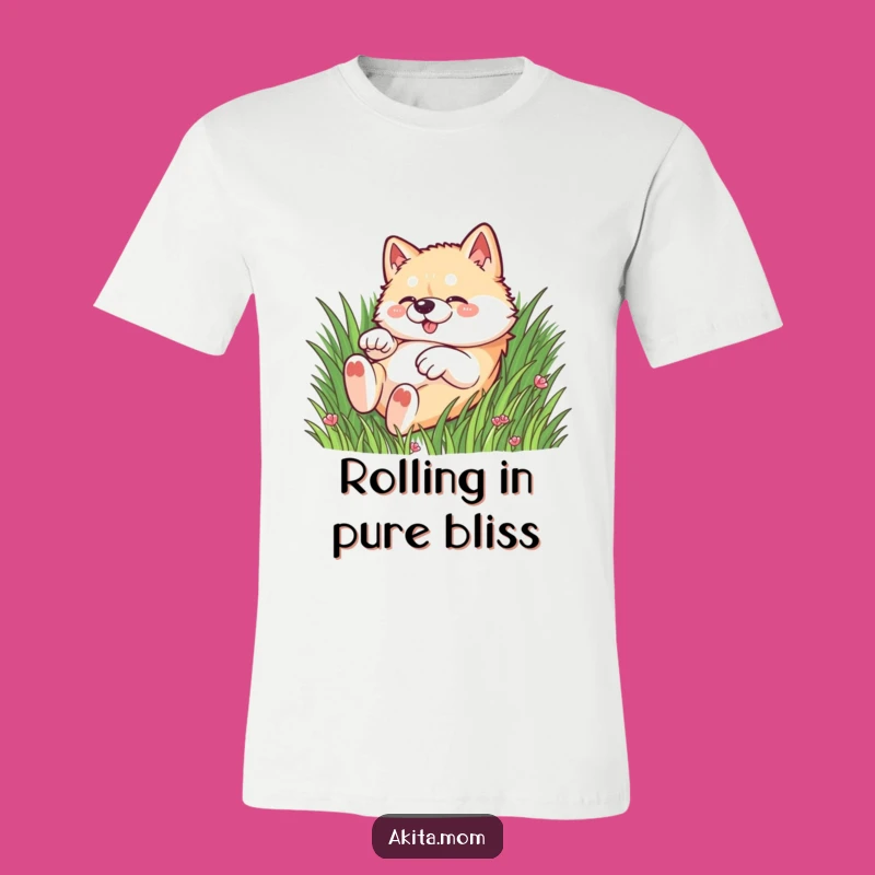 Funny Kawaii Akita Grass T-Shirt: Wear Your Playful Spirit