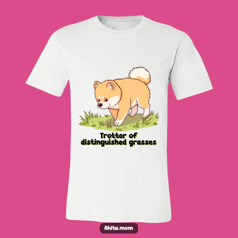 Funny Kawaii Akita Exploring T-Shirt: Dignified Dog Trot Tee, Perfect Gift for Dog Lovers