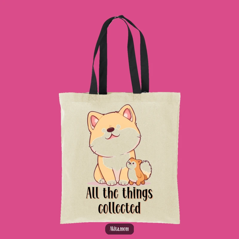 Funny Akita Head Tilt Tote Bag: Curious Pup Carryall - Gift