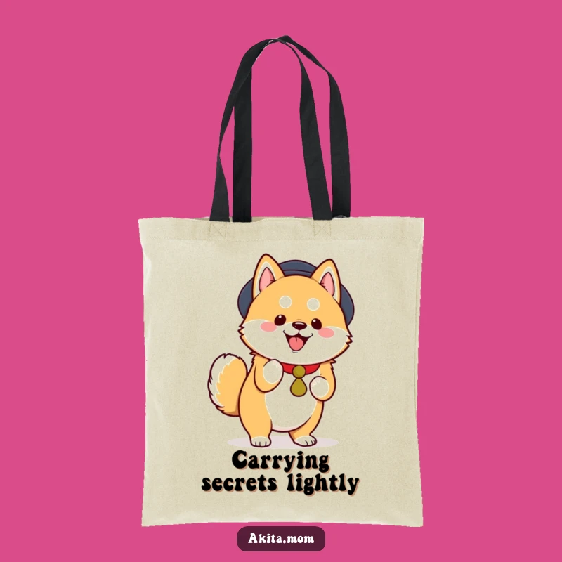 Funny Kawaii Akita Tiptoe Joy Tote Bag - Stylish Accessory