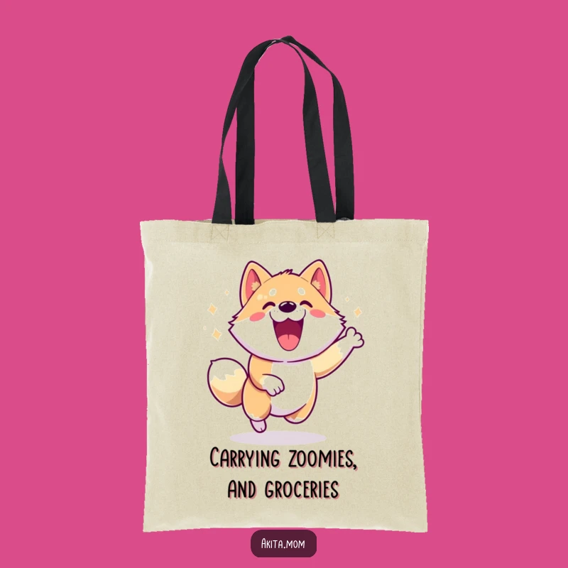 Energetic Akita Zoomie Tote Bag: Carry Your Fun