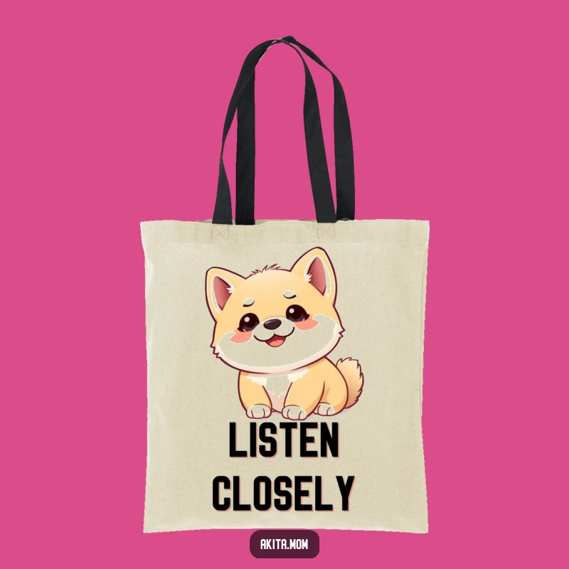Funny Akita Upward Gaze Tote Bag - Stylish Puppy Accessory Gift