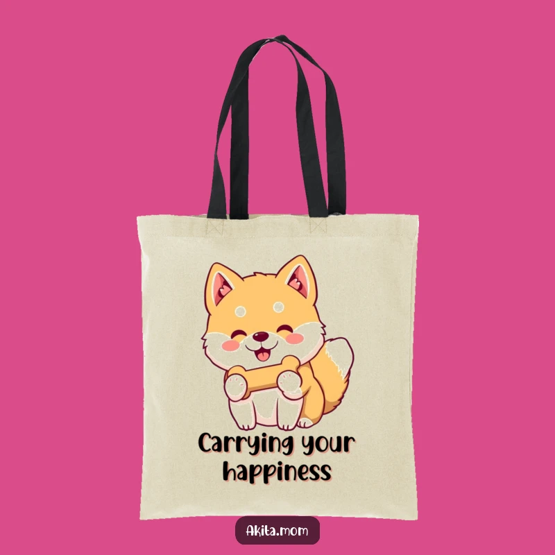 Funny Kawaii Akita Bone Tote Bag: Carry Generosity Gift!