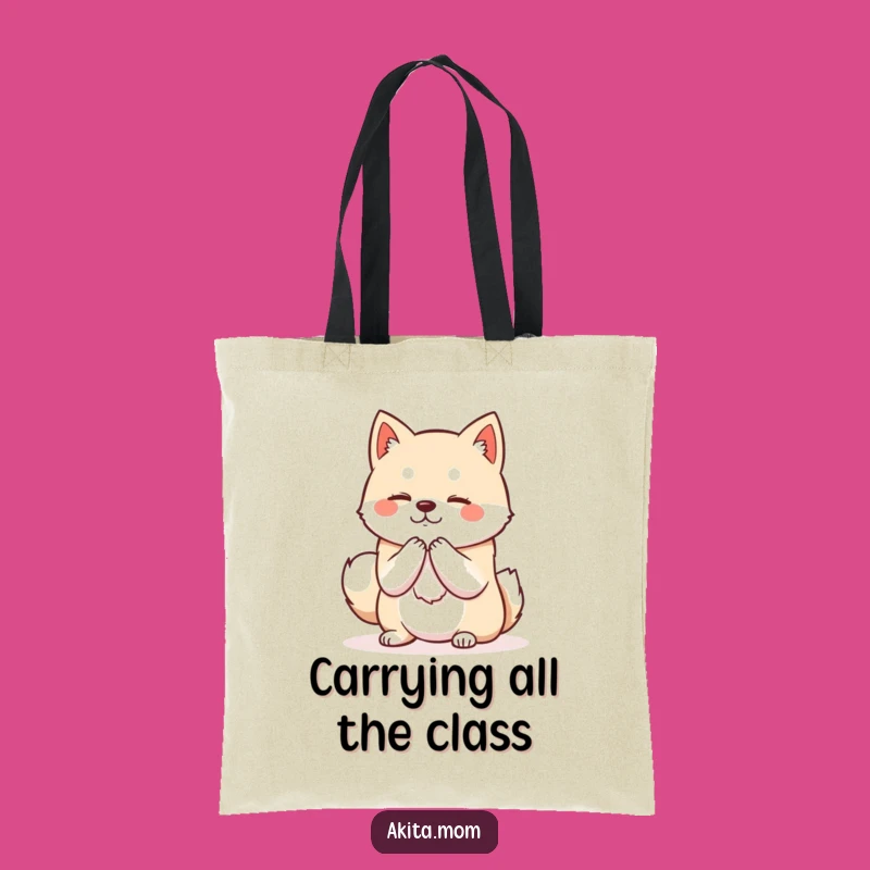 Funny Kawaii Akita Bowing Tote Bag: Stylish & Polite Companion Gift!