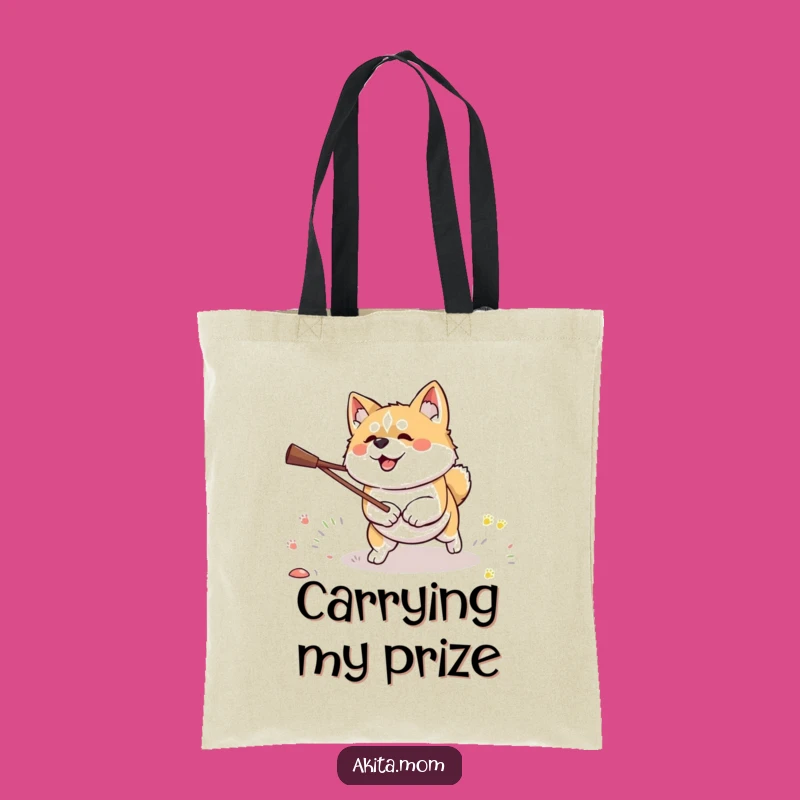 Funny Kawaii Akita Stick Hunter Tote Bag: Carry Your Goals