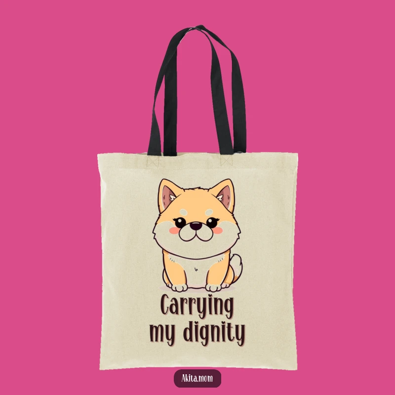 Funny Kawaii Akita Tote Bag: Dignified Dog Accessory, Stylish & Practical Akita Gift