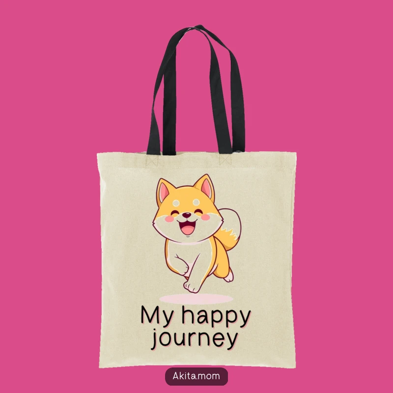 Funny Kawaii Akita Tote Bag: Energetic Trotter, Stylish & Humorous Gift