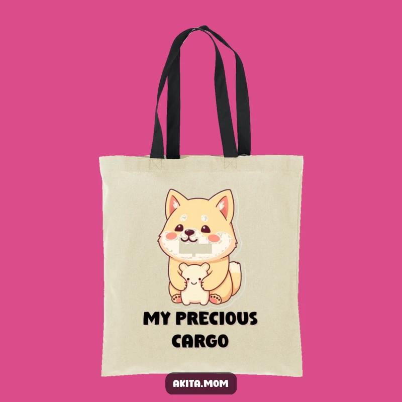 Funny Kawaii Akita Tote Bag: Carry Your Treasures, Perfect Funny Gift!
